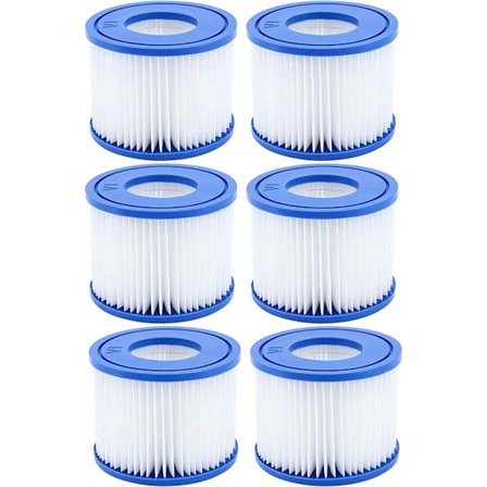 6-paknings bassengpatroner for Bestway VI pumpefiltre er kompatible med Lay-Z-Spa Miami.