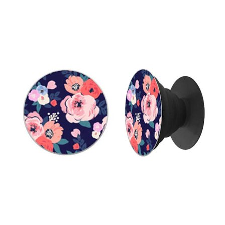 Retro Flowers Button Universal Grip Holder Set Matkapuhelin