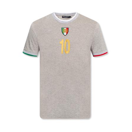 Dolce & Gabbana Logo T-shirt , Grijs , Heren , Maat: M