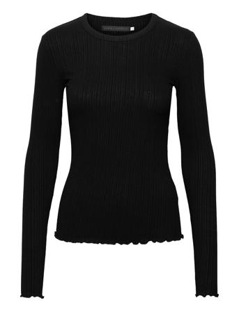 Candacekb Round-Neck Ls Top Langærmet T-shirt Sort Karen By Simonsen