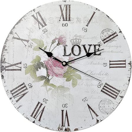 Puinen seinäkello, 30 cm vintage-kello, moderni muotoilu seinäkello, suuri seinäkello, hiljainen