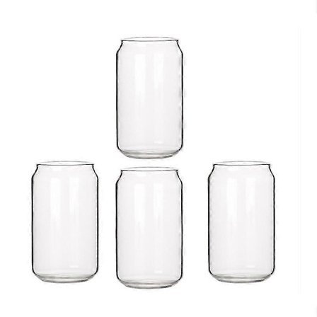 4-pak dåseformet glas, moderne vand-, mælke-, simpel kop, ølglas, shakeglas, dessertkop, cola-krus, 4