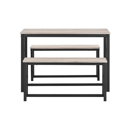 SoBuy grå bord med 2 bænke 110x58x74cm, moderne OGT25-HN