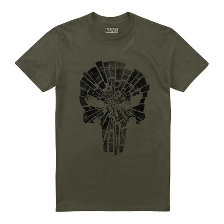 The Punisher Herr T-shirt med krossat logo XL Militärgrön