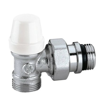 Detentore a squadra Caleffi serie 342 allacci 3/8" per radiatori