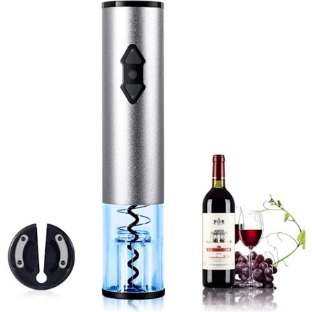 Elektrisk vinkorkåpner, trådløst vinflaskeåpnersett med folie