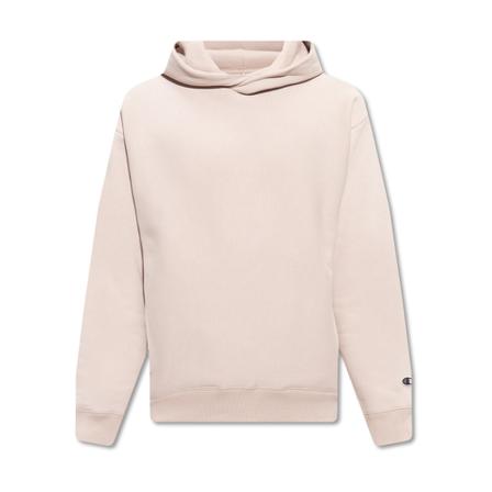 Champion, Hoodie with logo patch Beige, Heren, Maat:XS