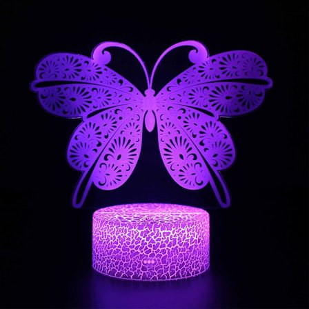 3D LED Natlampe 3D Illusion Lampe Børnelampe med 16 Farveskiftende Fjernbetjening 3D Natlampe Illusion Lampe Automatisk Skiftende Bordlampe