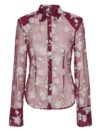 Mesh Fitted Shirt Pink ROTATE Birger Christensen