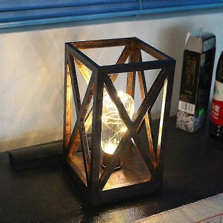 Paristokäyttöinen LED Vintage Lyhty Pöytävalaisin Ajastimella - Rustiikkinen Maalaistyyli