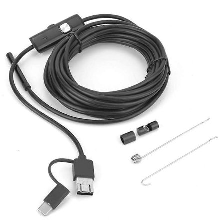 Y102 USB 3 i 1 Endoskop 5.5mm Linse 6LED 5M Kabel IP67 Vandtæt Boreskop Inspektionskamera YEMAA