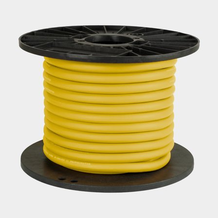 Fortinnet kobberkabel Skyllermarks, ekstra fleksibel, med gummikappe, rund, enleder, 10 mm², 50 meter, gul