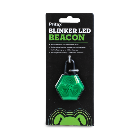 Pritax - Blinker LED-lampe, 5x6,5cm, grønn - Hund - Halsbånd - ZOO.no