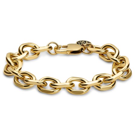 Essentials | 12 mm Gold-Tone Cable Chain Bracelet for Men - Steel bracelets