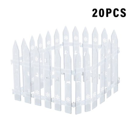 Begine Julgran med Vit Staketram, kompatibel med Julgransbälte, 10/20/30 st Dekorativa Staketprydnader[D]