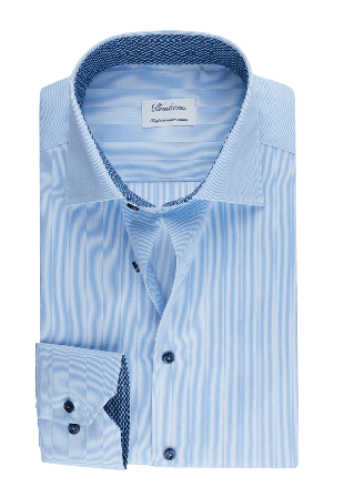 Stenströms Randig Kontrast Twillskjorta Skjortor Herr Blå 39