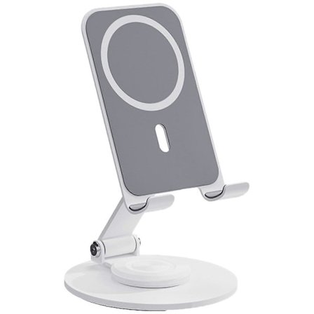360 graders roterende magnetisk telefonholder, vinkeljusterbar holder, mobiltelefonstativ (uten kabel)