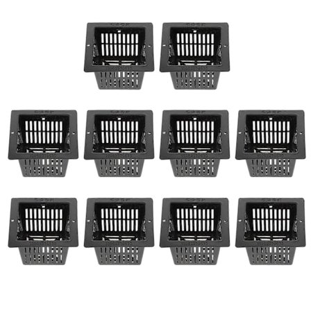 10 stk. Plantekurv Grøn Plantning Rod Firkantet Plante Vandkultur Have Drivhus Plantning Jordfri Dyrkningspotter Sort