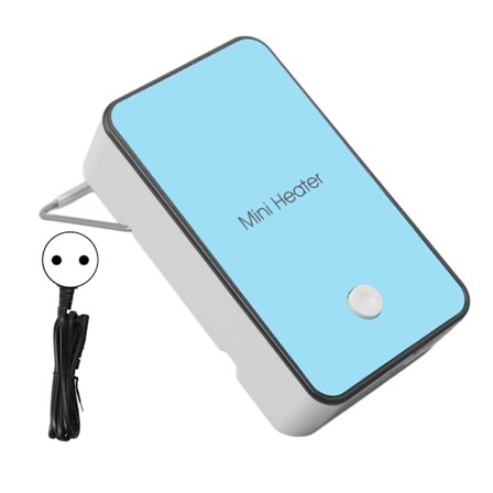 Mini Varmeblæser Hurtig Opvarmning Lavt Støjniveau Bærbar Skrivebordsvarmer med Roterende Beslag til Værelse Kontor Skole Skrivebord EU Stik 220V Blå