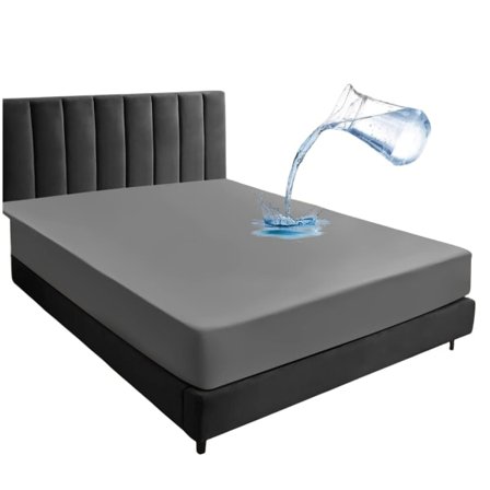 Vattentätt madrasskydd 180x200cm lakan, - Grå