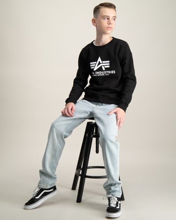 Alpha Industries Basic Sweatshirt BL K Svart Tröjor Kille - Kids Brand Store