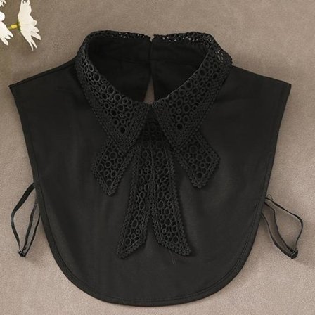 Dam Fejk Krage Löstagbar Underdel Skjorta Ihålig Spets L