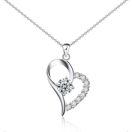 Damhalsband 925 Sterling Silver Hängsmycke Halsband Cubic Zirconia Smycken Gåvor till Flickvän Fru Mamma Hennes Födelsedag Jul