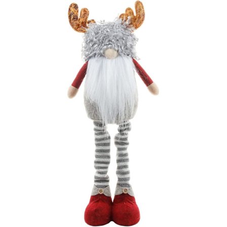 Julgransprydnad - Svensk tomte - Justerbar höjd - Jultomte - Långbenta plyschjulfigurer - Presenter till barn