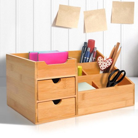 Rootz Desk Organizer - Bruin - Bambus - 12,99 cm x 8,07 cm x 6,1 cm