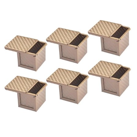 6X Fyrkantig Limpa Form med Lock Toastform Brödform Pullman Limpa Form med Lock Non-Stick Mini Vatten C