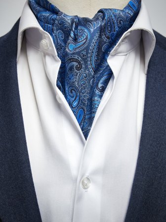 John Henric Men's Blue Ascot Paisley Size Onesize