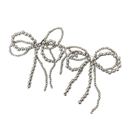 Moderigtige perler og sølvperle sommerfugl sløjfe vedhæng, transportabelt tilbehør til fester og kontorbrug