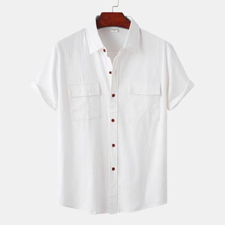 Kortärmade Toppar För Män Button Down-skjortor