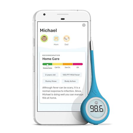 Quickcare Smart Termometer för Feber - Digital Medicinsk Baby, Barn och Vuxen Termometer - Noggrann, Snabb, FDA-Godkänd Termometer för Oral, Armhåla 