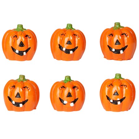 Mini Græskar Halloween Dekoration 6-pak