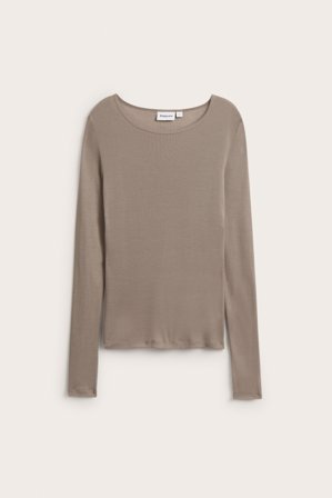 Kappahl | Långärmad topp | Mörkbeige