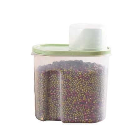 2,5 l Muovitiivis Säiliö Kansi, Viljan Säilytysastia Keittiölaatikko, Puuro, Vilja, Riisi (Suuri Koko, Vihreä) 1,9 l 1.9L