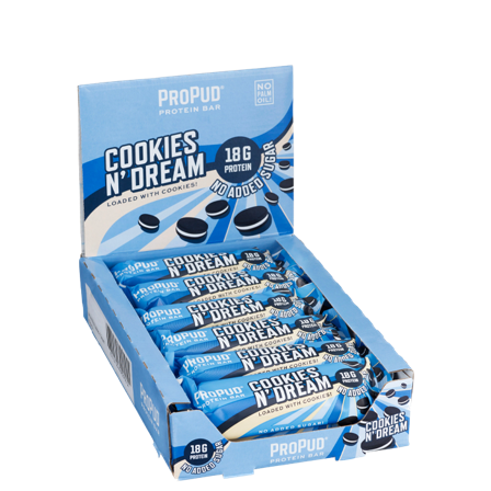 12 x ProPud Protein Bar, 55 g, Cookies N' Dream - Bodyman.dk
