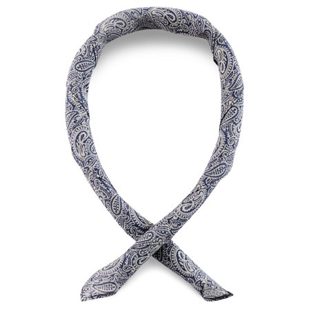 Foulard en coton à motif cachemire bleu foncé et beige pour hommes - Foulards