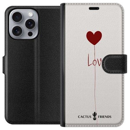 Yhteensopiva Lompakkokotelo Apple Apple iPhone 16 Pro Max Cactus and Friends - Love Balloon Minimal