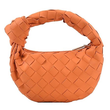 Dame Håndtaske PU Læder Vævet Moderne Knude Pung Vævet Håndlavet Clutch Håndtaske