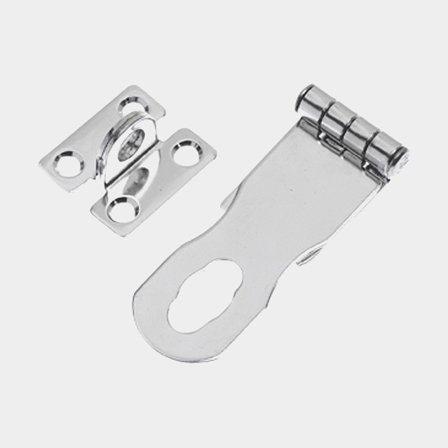 Roca hänglåsöverfall RF, 71x25mm i rostfritt stål AISI 304, elektropolerad yta med medföljande lockbeslag för båtar