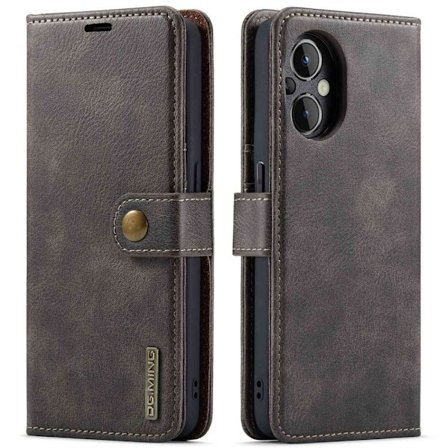 DG.Ming OnePlus Nord N20 5G 2-in-1 Lompakko Suojakotelo - Harmaa