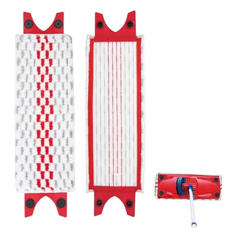 Mikrofibermoppeputer, 2-paknings erstatningsmoppehoder rengjøringsputer, vaskbare gjenbrukbare gulvmopper for rengjøring av gulv, laminatgulv