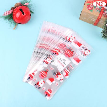 50st Julklappspåse Santa Tree Älg Snowman Bells Pvc Clear