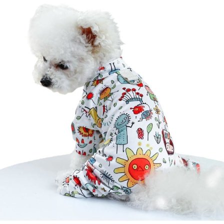 IC Hundetøj Outfit til små hunde Julhvalp Pyjamas Hundedragt Blomster jumpsuit Katteskjorte Trøjer Letvægts tøj til kæledyr Sweatshirt XL