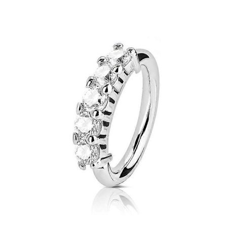 4 st Punktering Koppar Tillbehör Enkel Rad Zirkon Näsringar Örhängen Spiral Brosk Mikro Inlagda Mångsidiga Nästillbehör