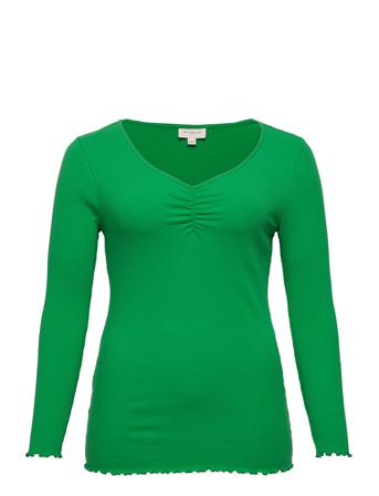 Carruffle Life Ls Top Jrs T-shirts & Tops Long-sleeved Vihreä ONLY Carmakoma