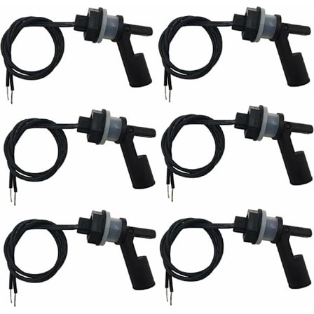 6 stk. Sort Vandstandssensor Akvarium Side Mount Niveau Flydende