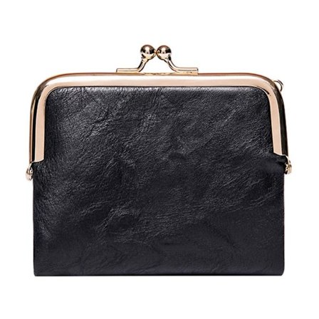 Lyhyt Bifold Lompakko Multi-card Kukkaro MUSTA